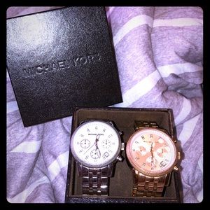 Michael Kors Watch Bundle- Silver and Rose Gold